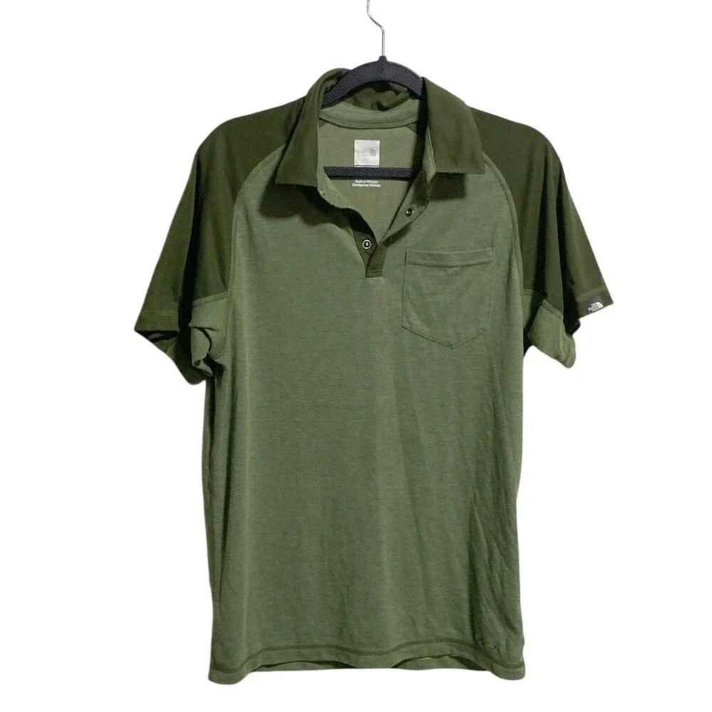The North Face Men's Olive Green Two-Tone Polo